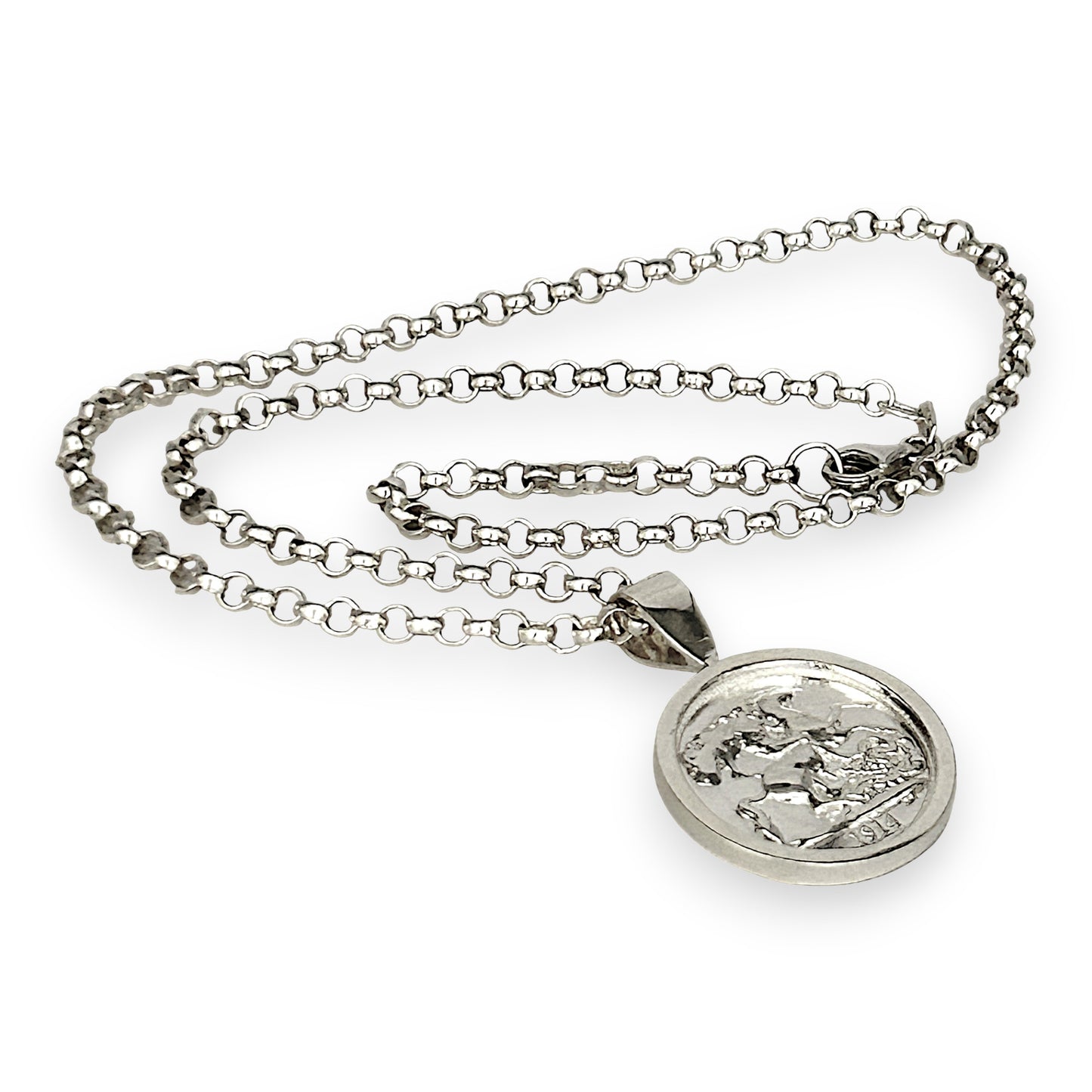SILVER DEAL | Sterling Silver Sovereign Coin Pendant with Chain - Refurbished