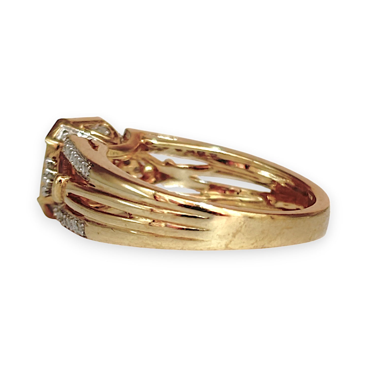 GOLD DEAL | 9ct Gold Square H Princess Cut Diamond Ring Valuation $2,800 Size N1/2