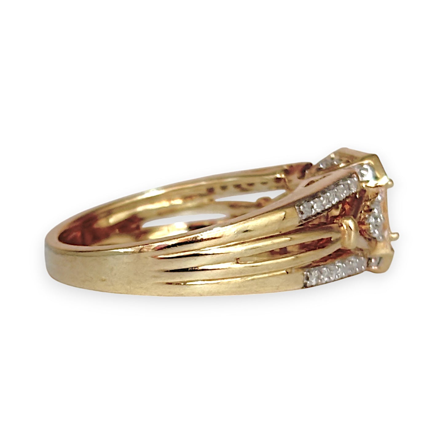 GOLD DEAL | 9ct Gold Square H Princess Cut Diamond Ring Valuation $2,800 Size N1/2