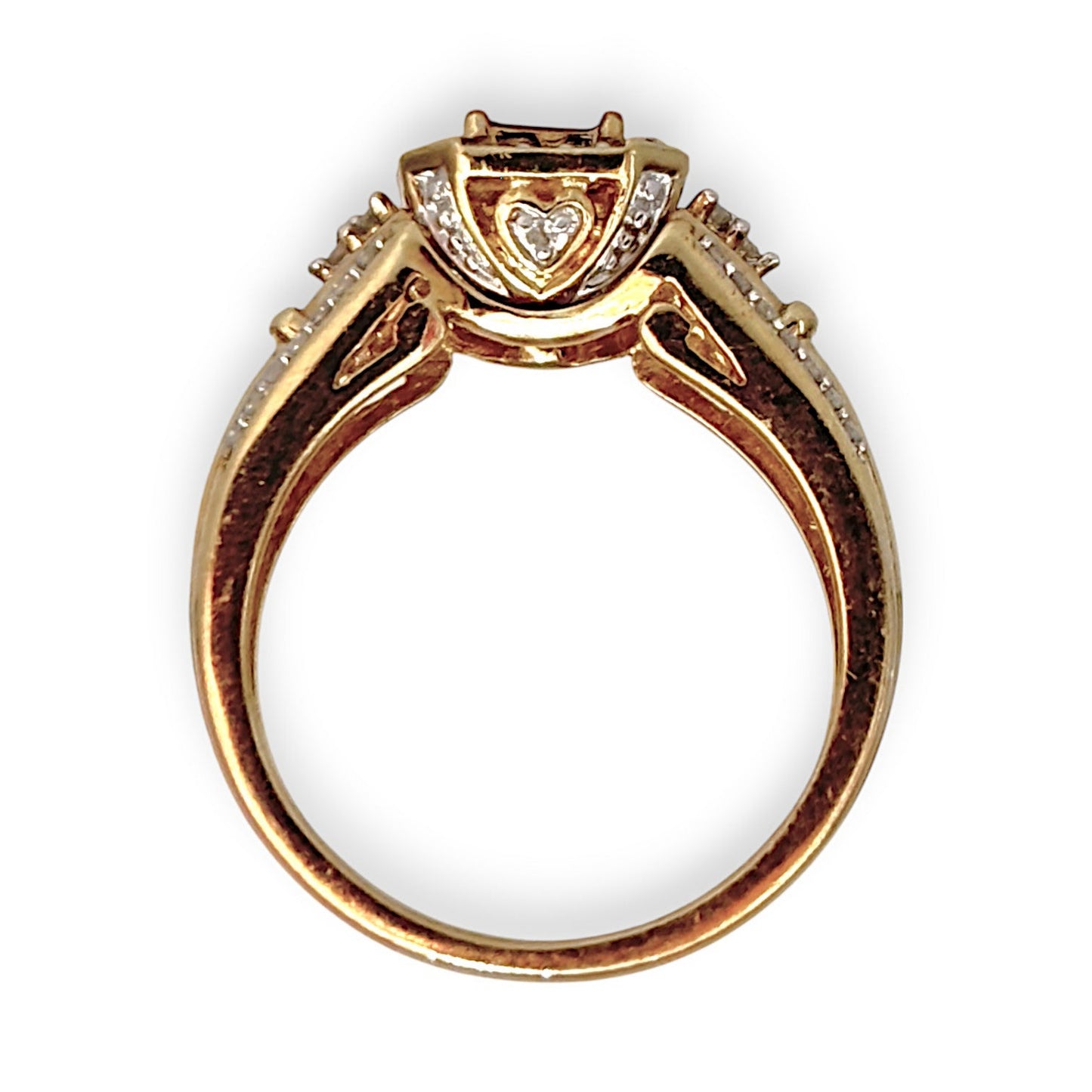 GOLD DEAL | 9ct Gold Square H Princess Cut Diamond Ring Valuation $2,800 Size N1/2
