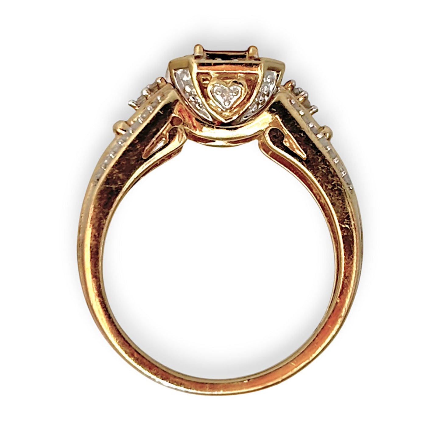 GOLD DEAL | 9ct Gold Square H Princess Cut Diamond Ring Valuation $2,800 Size N1/2