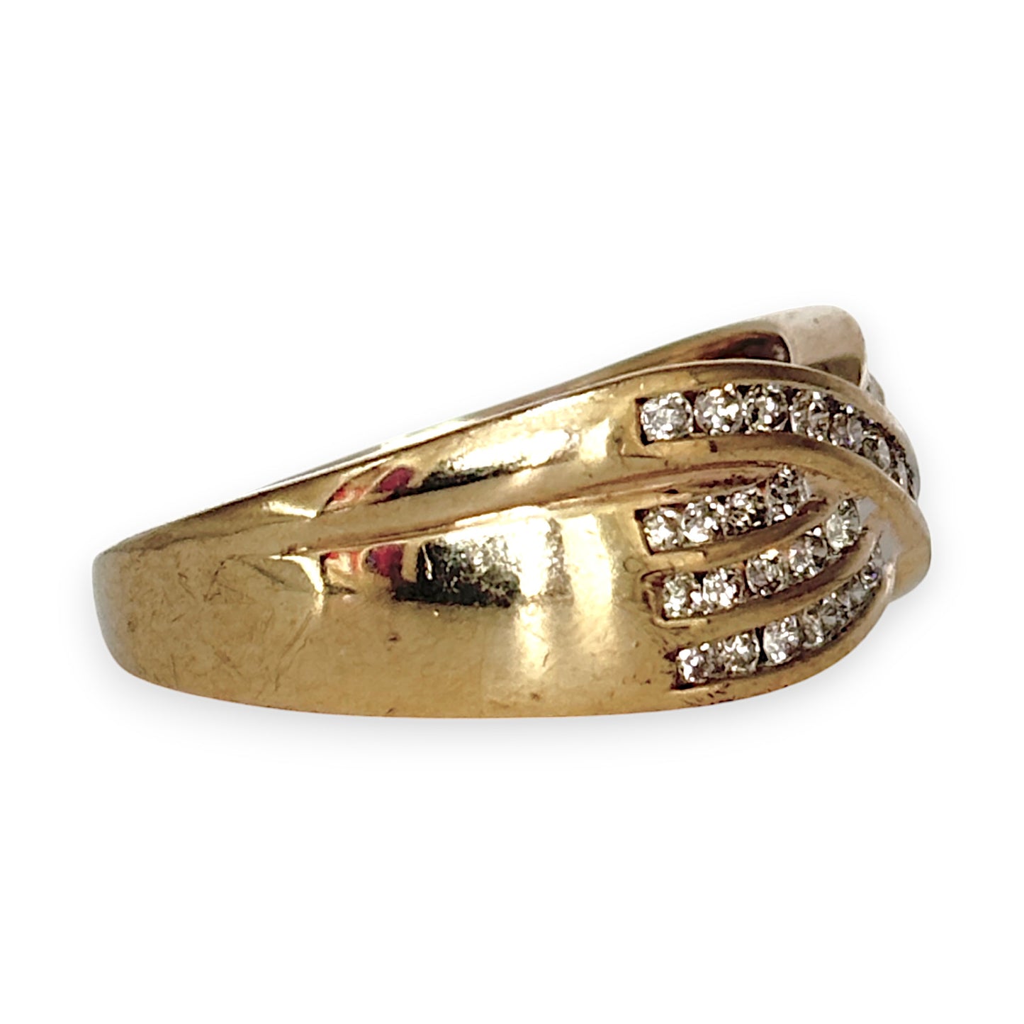 9ct Gold Series Channel Settings Diamond Ring Size Q, Valutaion $2,600. R # 276