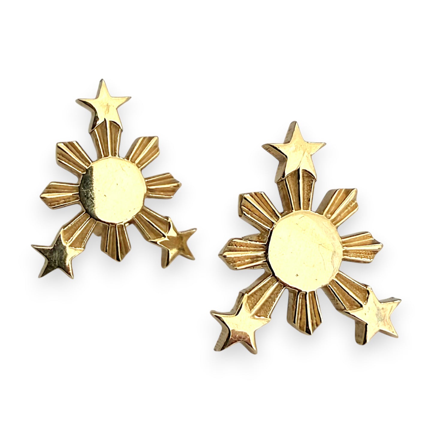 NZGD | 18ct Gold Stellar Emblem Stud Earrings 12.8mm