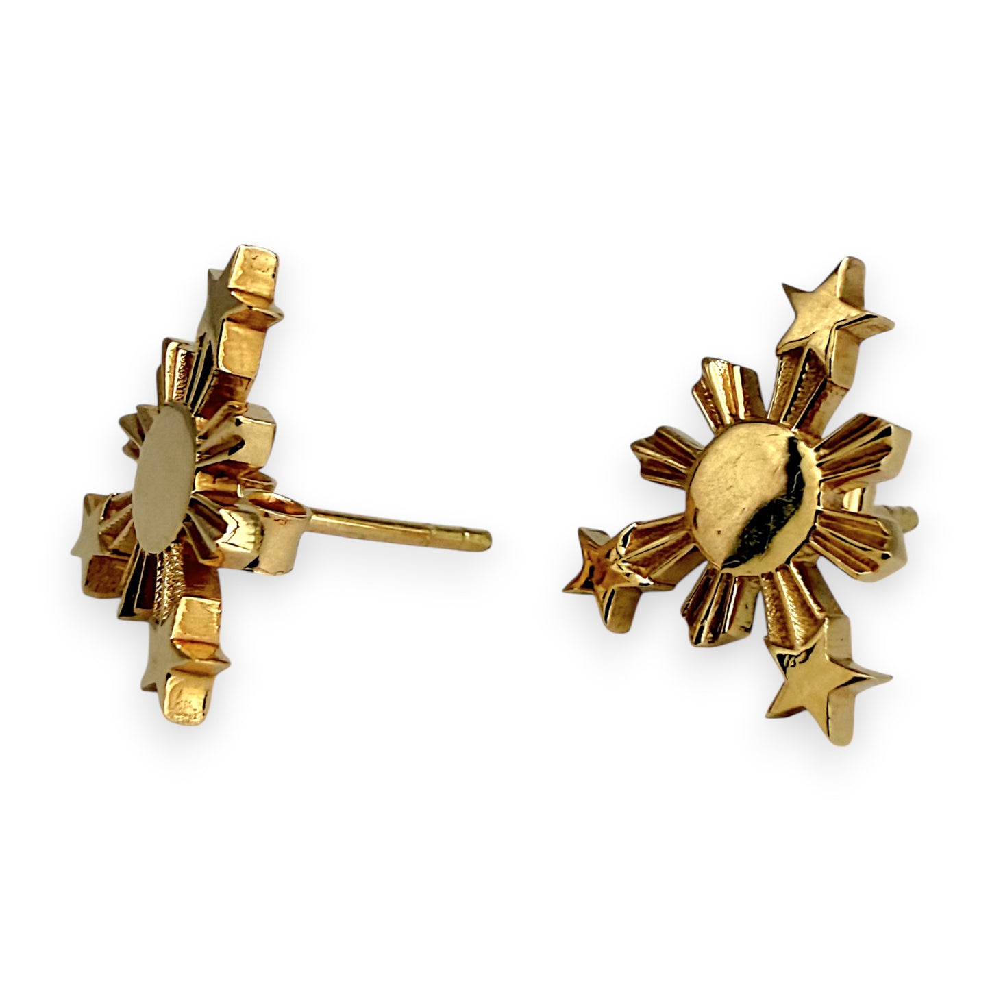 NZGD | 18ct Gold Stellar Emblem Stud Earrings 12.8mm