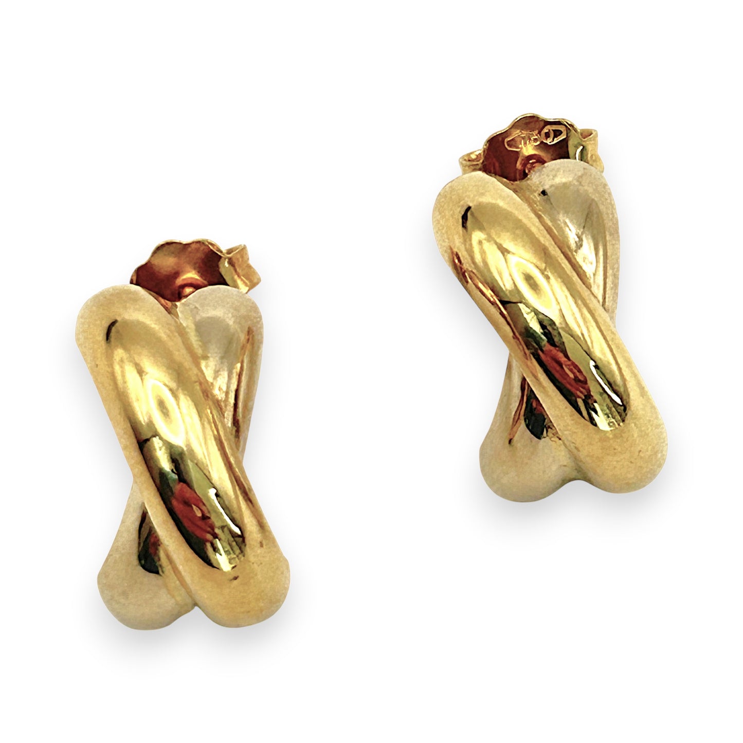 NZGD | 18ct Gold Golden Weave Half Hoop Earrings