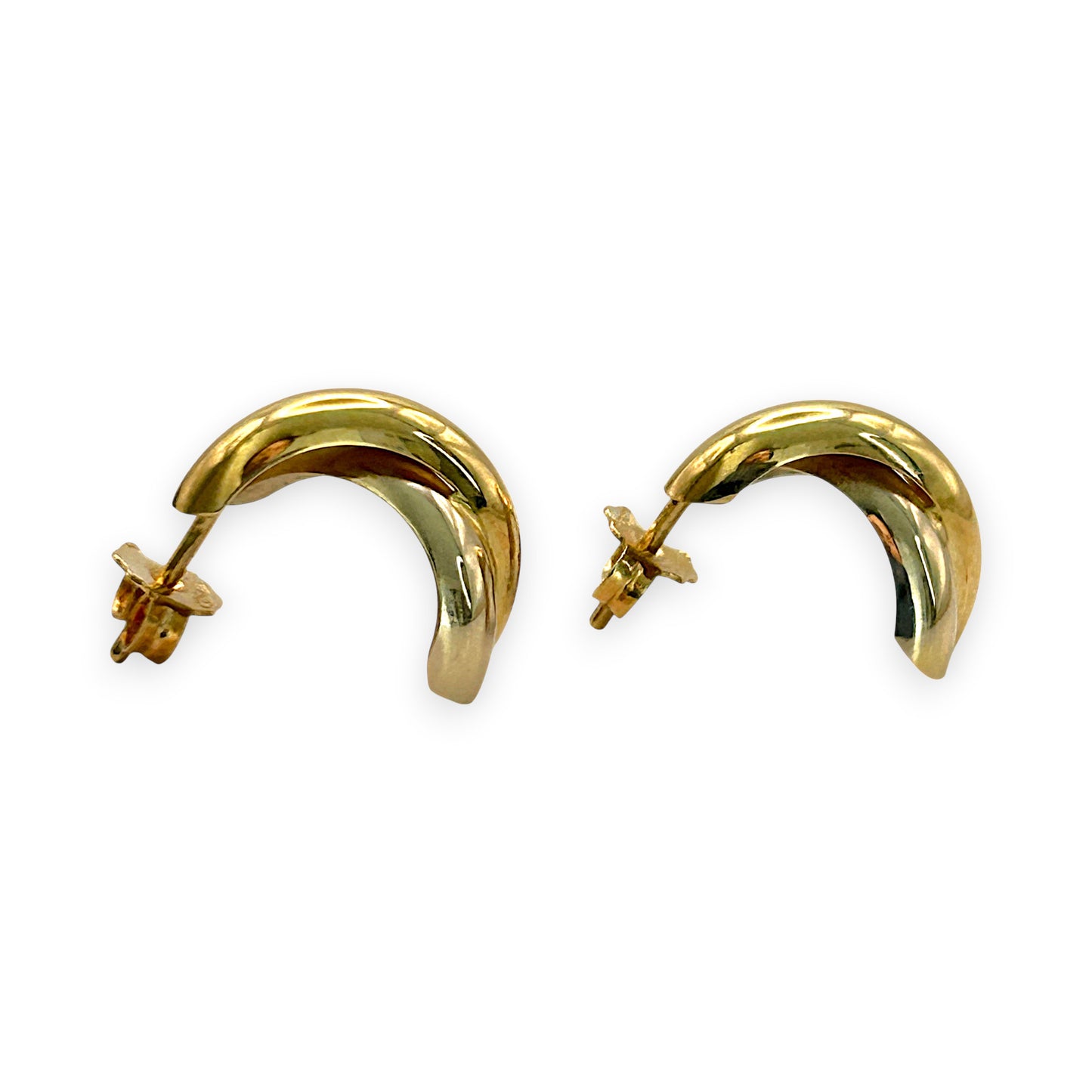 NZGD | 18ct Gold Golden Weave Half Hoop Earrings
