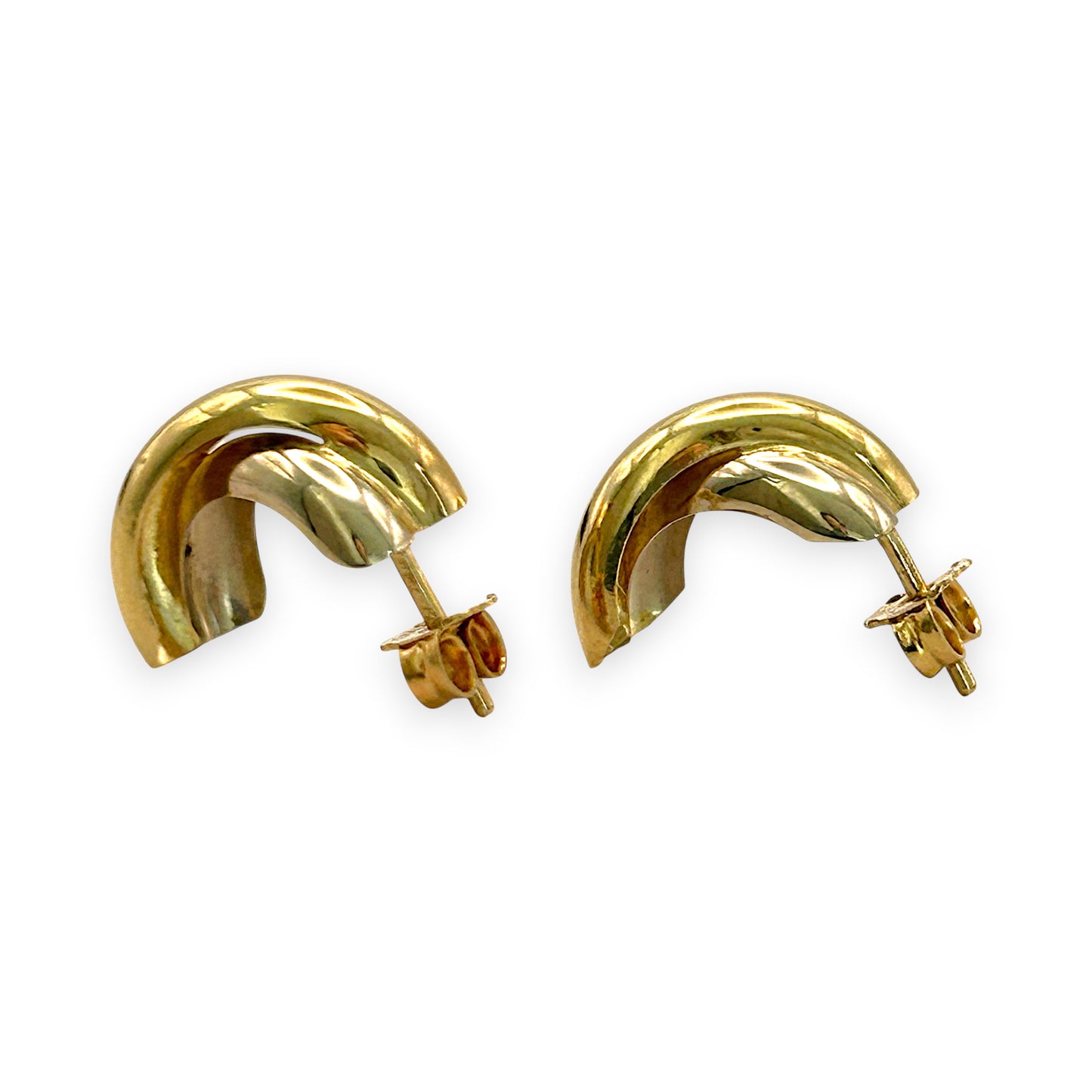 NZGD | 18ct Gold Golden Weave Half Hoop Earrings