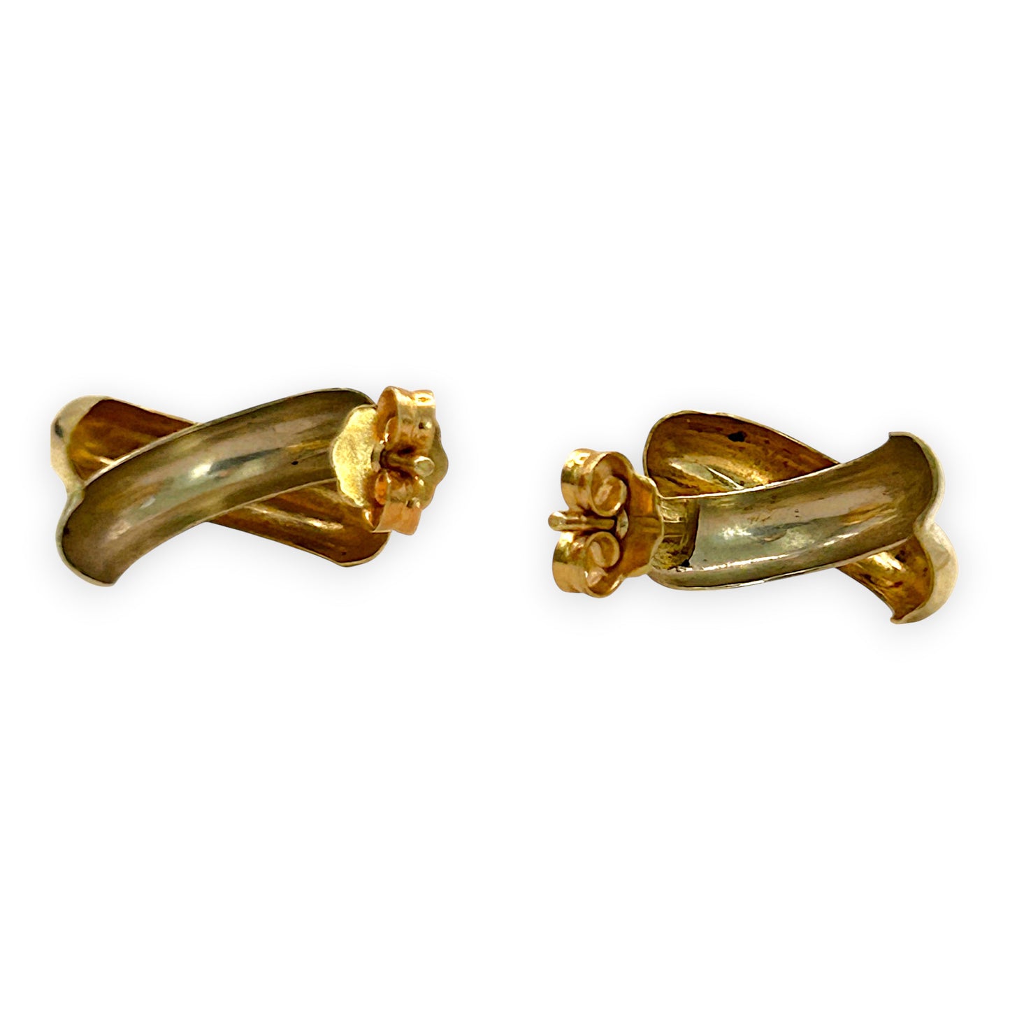 NZGD | 18ct Gold Golden Weave Half Hoop Earrings