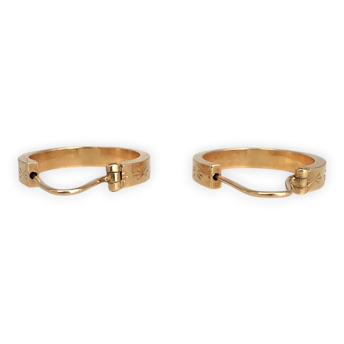 NZGD | 18ct Gold Engraved Starburst Hoop Earrings 15.4mm