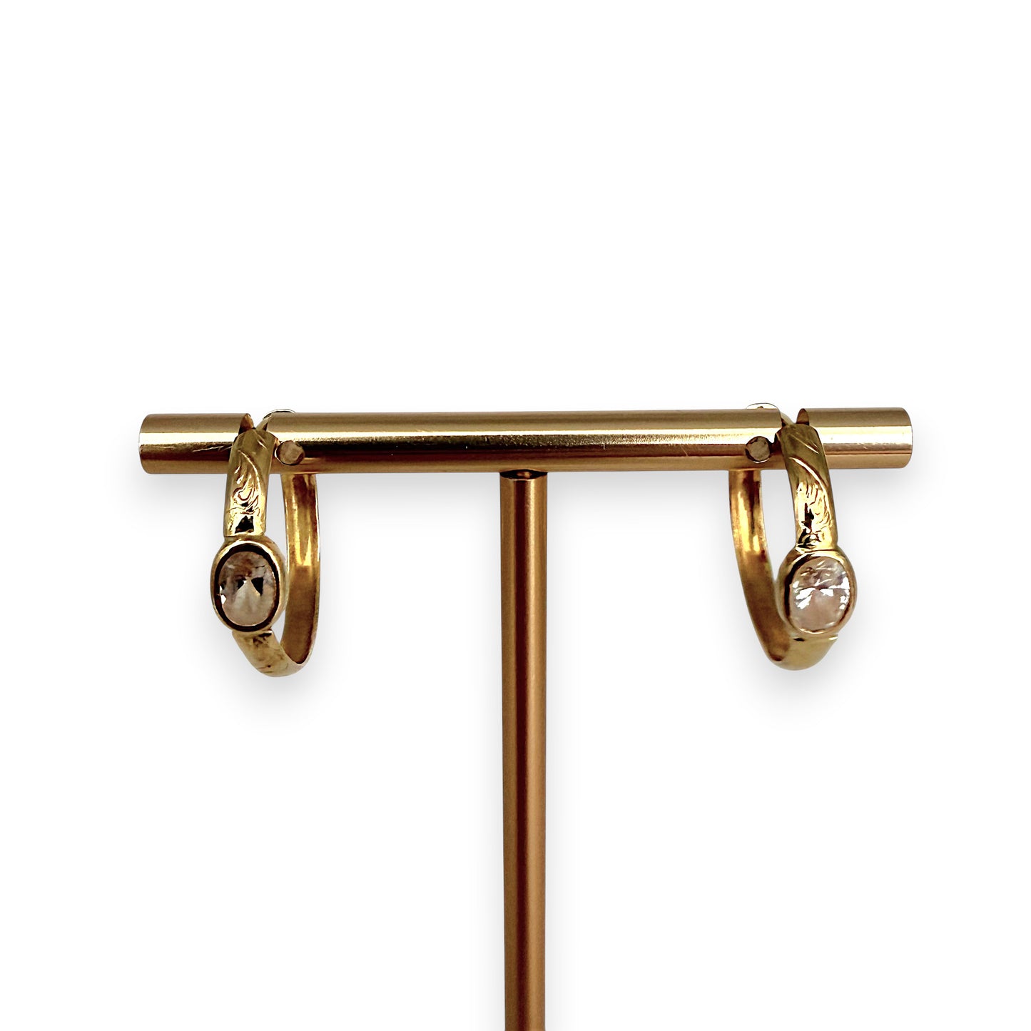 NZGD | 18ct Gold Royal CZ Hoop Earrings 21.1mm