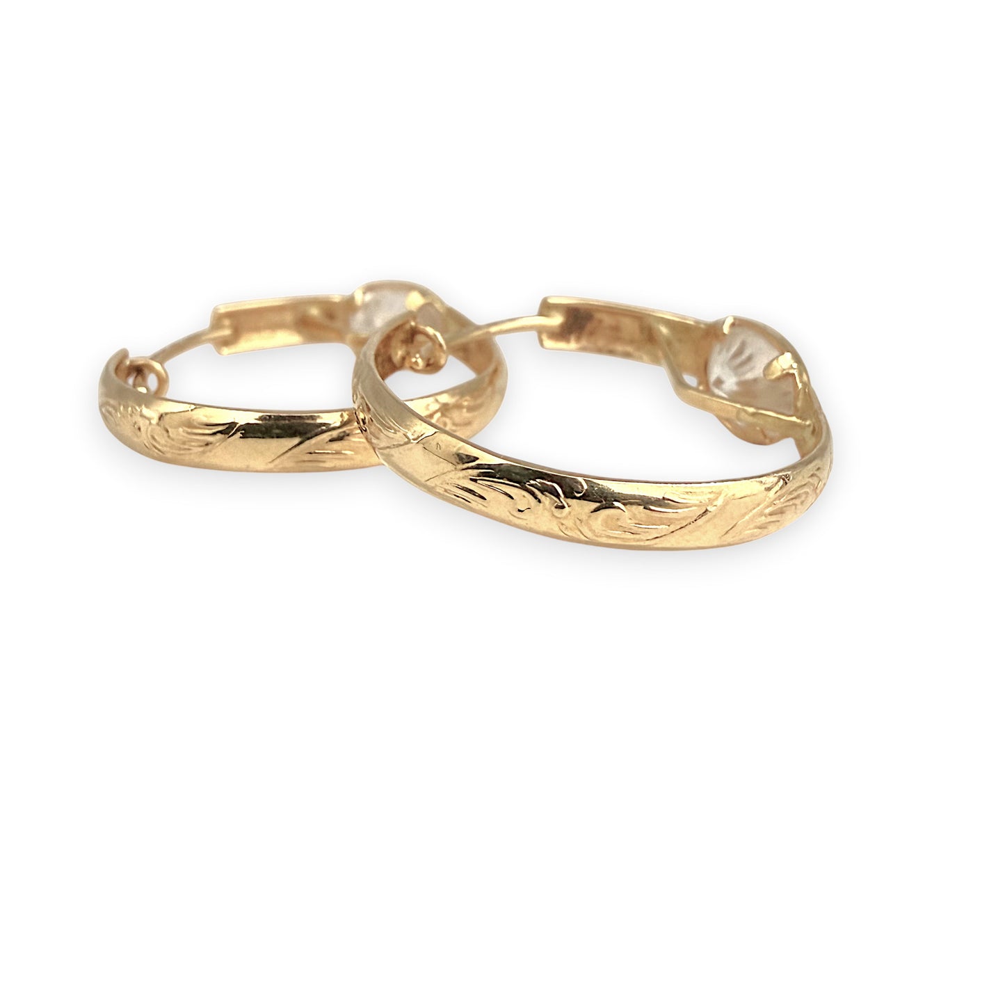 NZGD | 18ct Gold Royal CZ Hoop Earrings 21.1mm