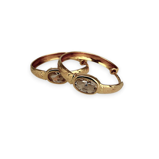 NZGD | 18ct Gold Royal CZ Hoop Earrings 21.1mm