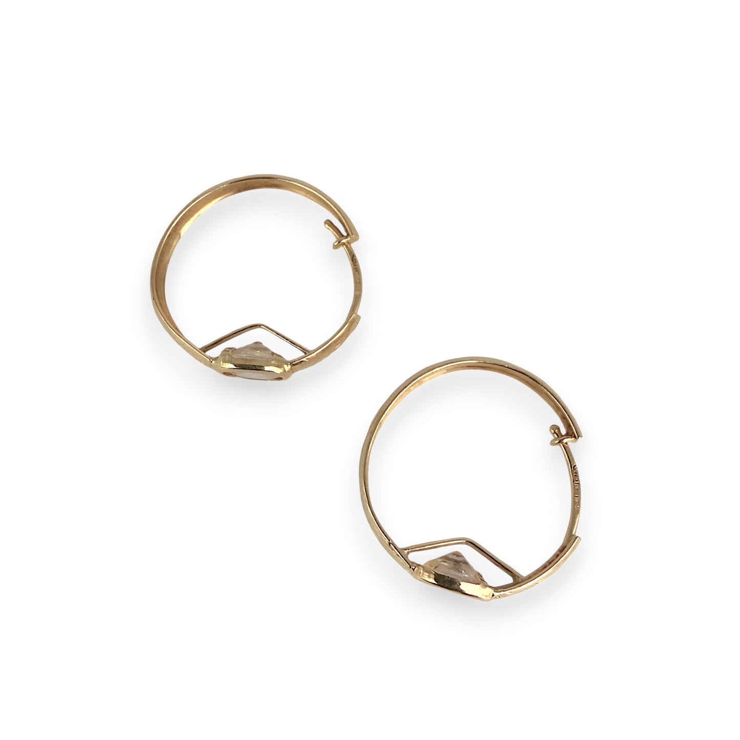 NZGD | 18ct Gold Royal CZ Hoop Earrings 21.1mm