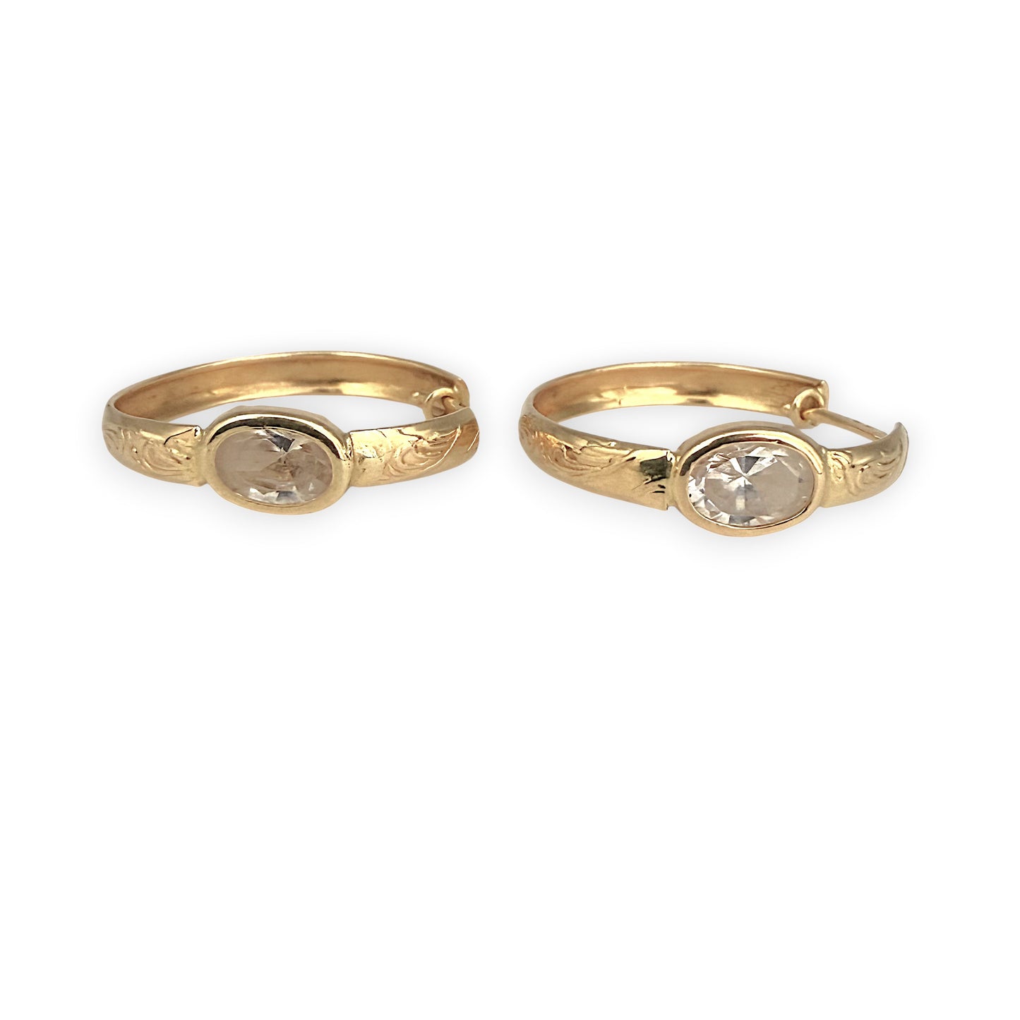 NZGD | 18ct Gold Royal CZ Hoop Earrings 21.1mm