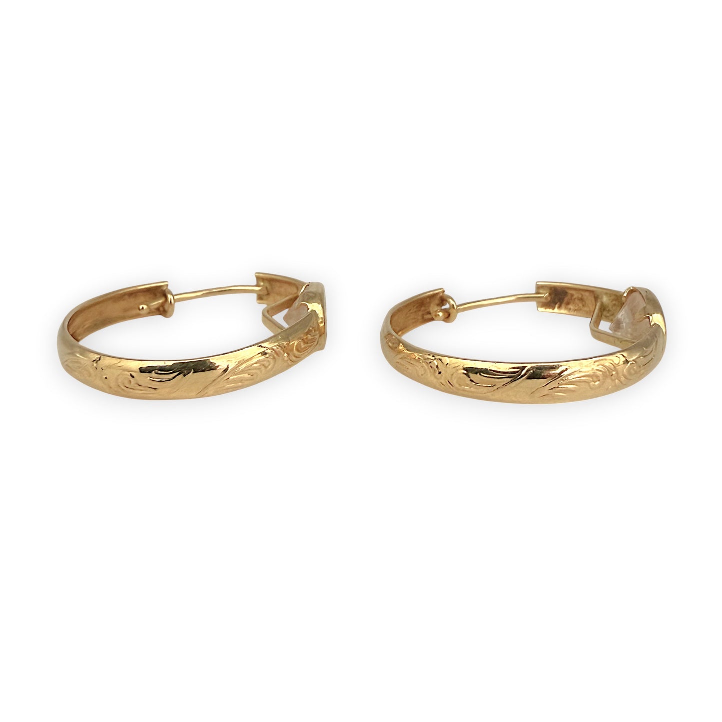 NZGD | 18ct Gold Royal CZ Hoop Earrings 21.1mm