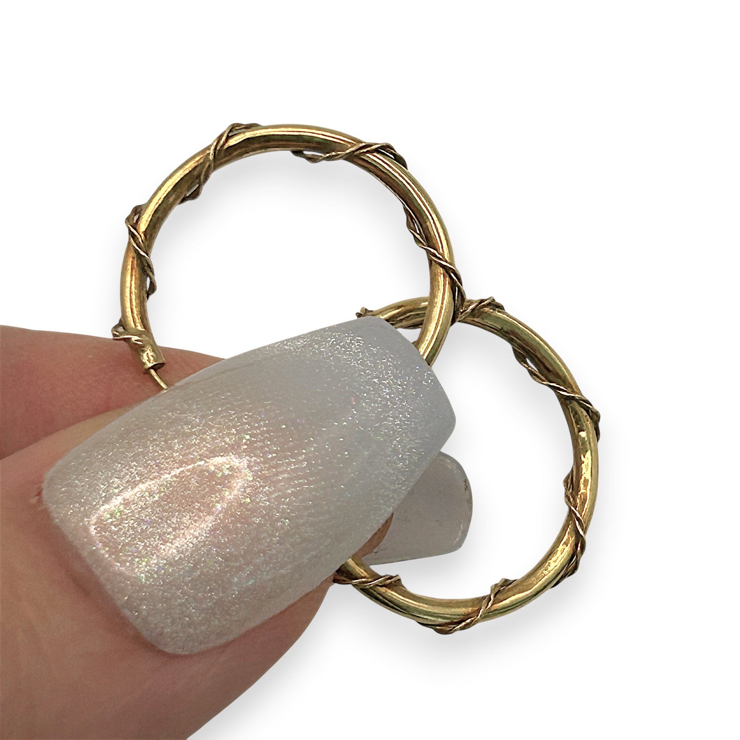 NZGD | 18ct Gold Vinelight Artisan Sleeper Earrings 19.2mm