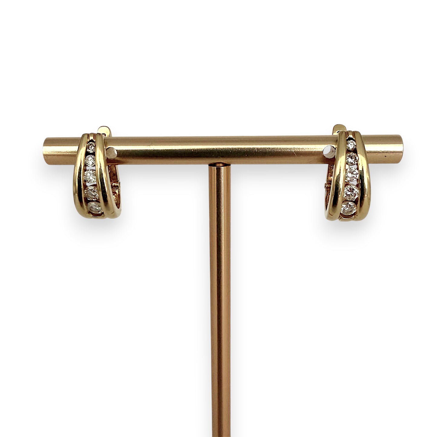 NZGD | 18ct Gold Diamond Heritage Huggie Earrings