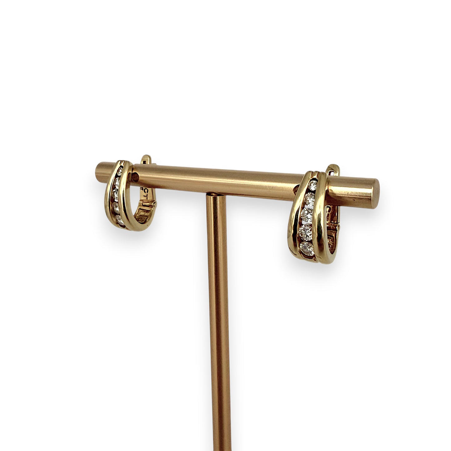 NZGD | 18ct Gold Diamond Heritage Huggie Earrings