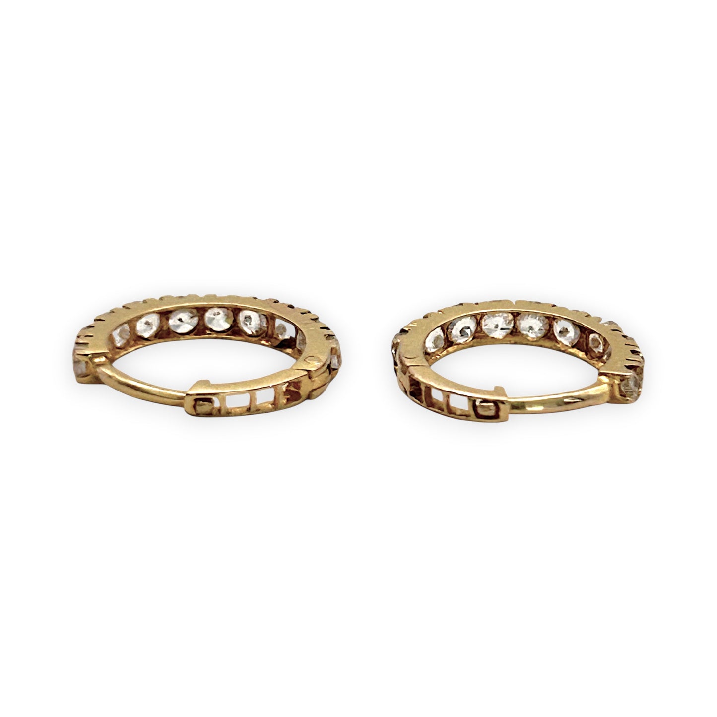 NZGD | 18ct Gold Auric Sparkle Huggies Earrings 11.6mm