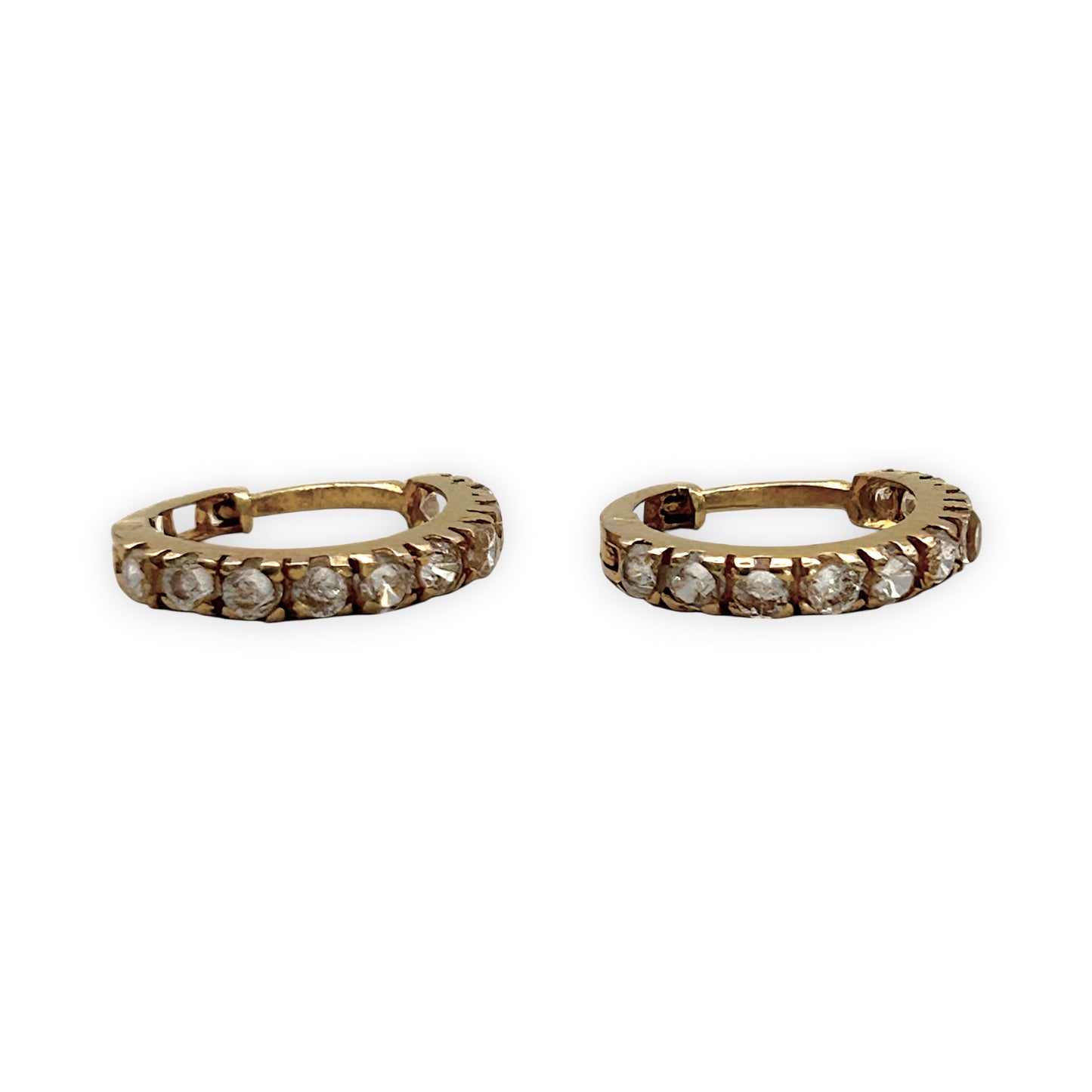 NZGD | 18ct Gold Auric Sparkle Huggies Earrings 11.6mm