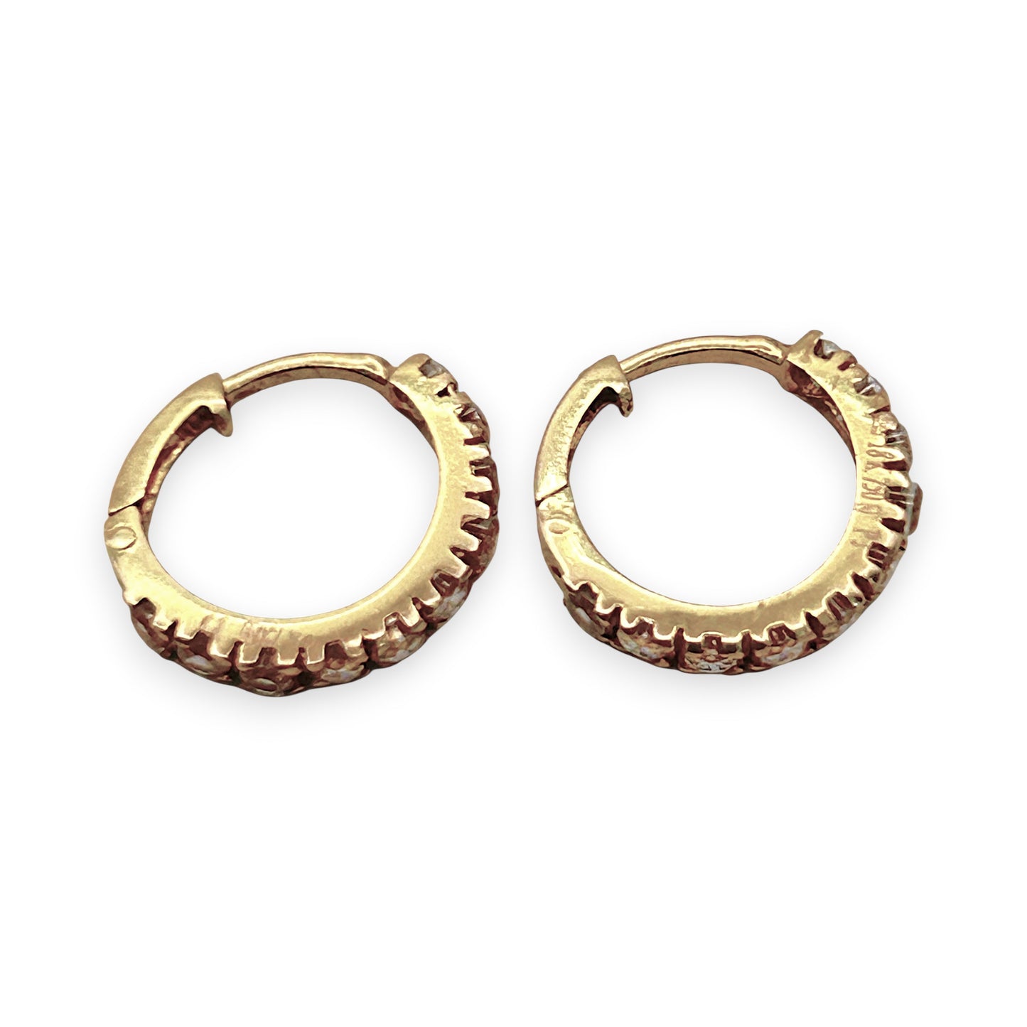 NZGD | 18ct Gold Auric Sparkle Huggies Earrings 11.6mm