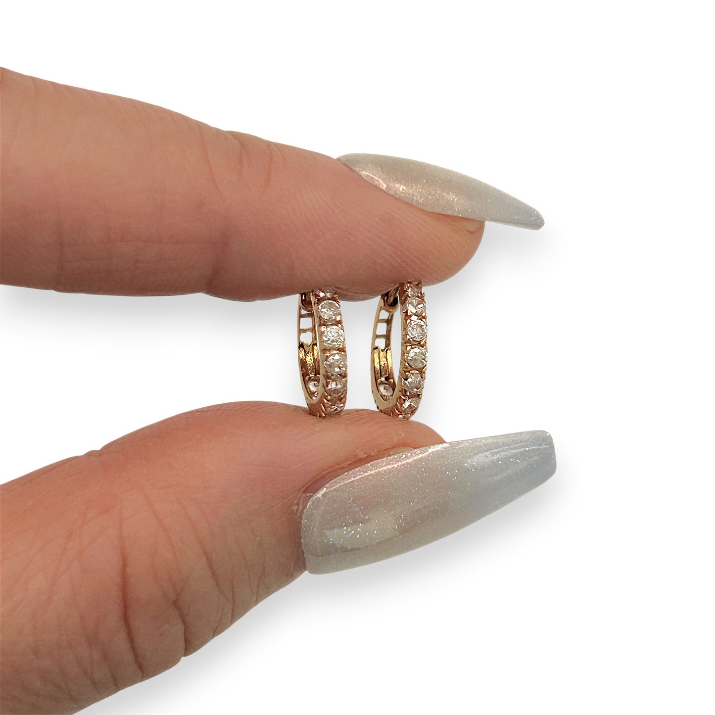 NZGD | 18ct Gold Auric Sparkle Huggies Earrings 11.6mm