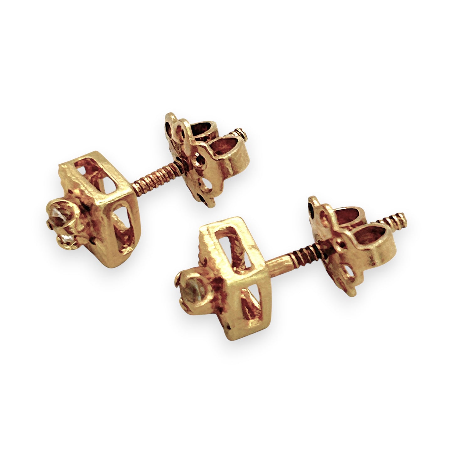 NZGD | 18ct Gold Auric Sunburst Screw‑Back Stud Earrings