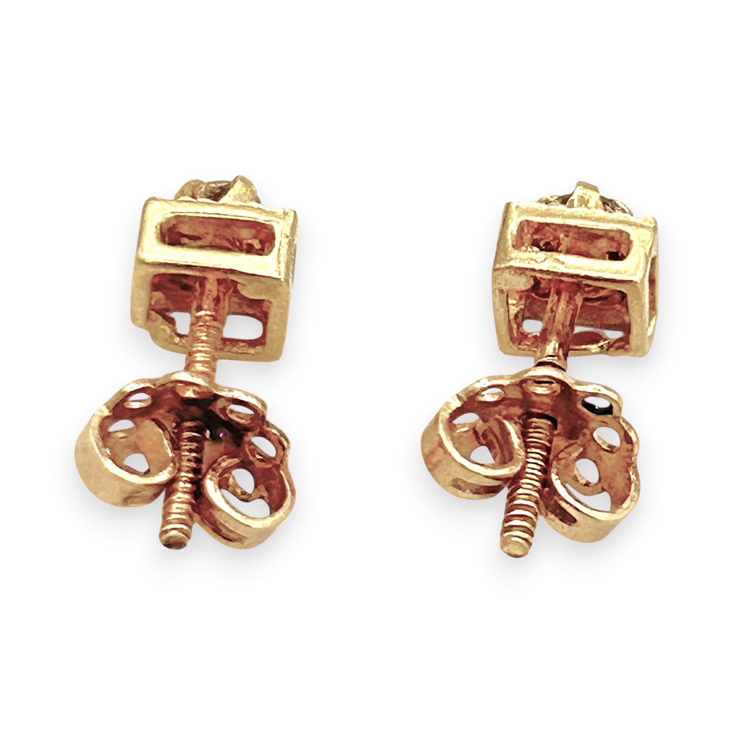 NZGD | 18ct Gold Auric Sunburst Screw‑Back Stud Earrings