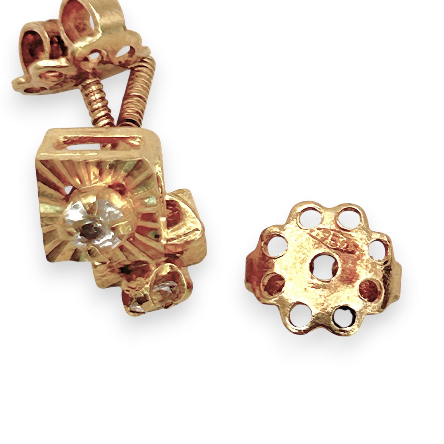 NZGD | 18ct Gold Auric Sunburst Screw‑Back Stud Earrings