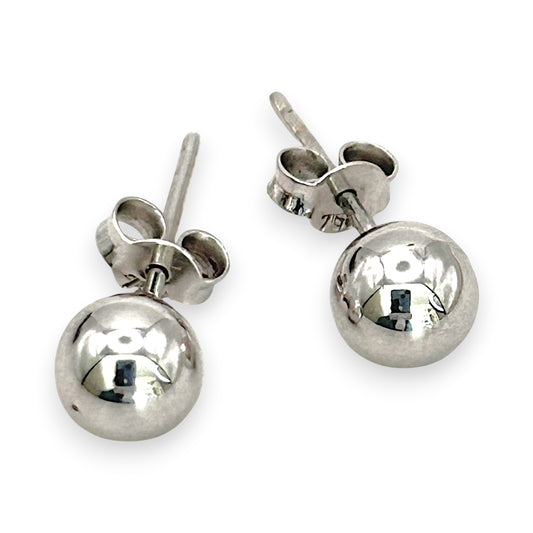 NZGD | 18ct White Gold Ball Stud Earrings 5.9mm