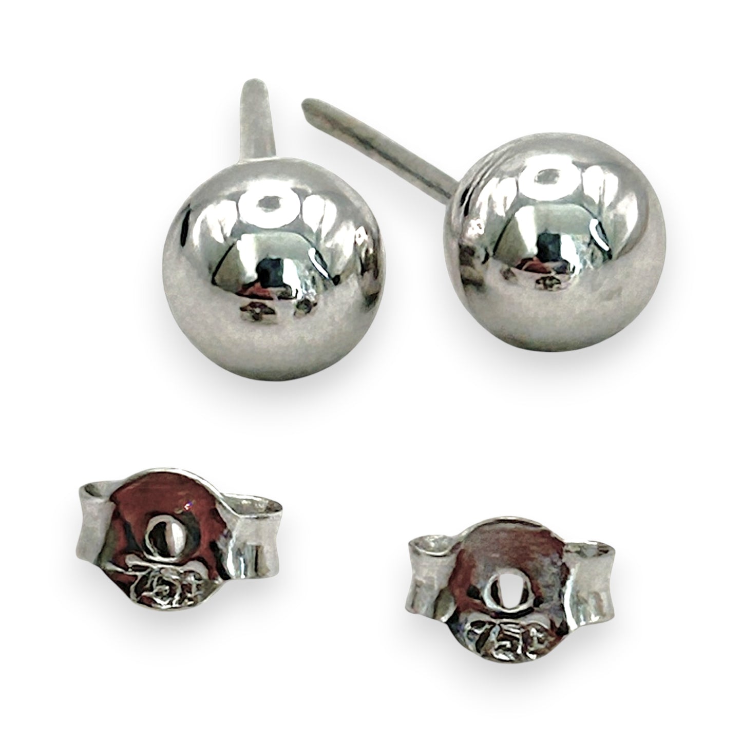 NZGD | 18ct White Gold Ball Stud Earrings 5.9mm