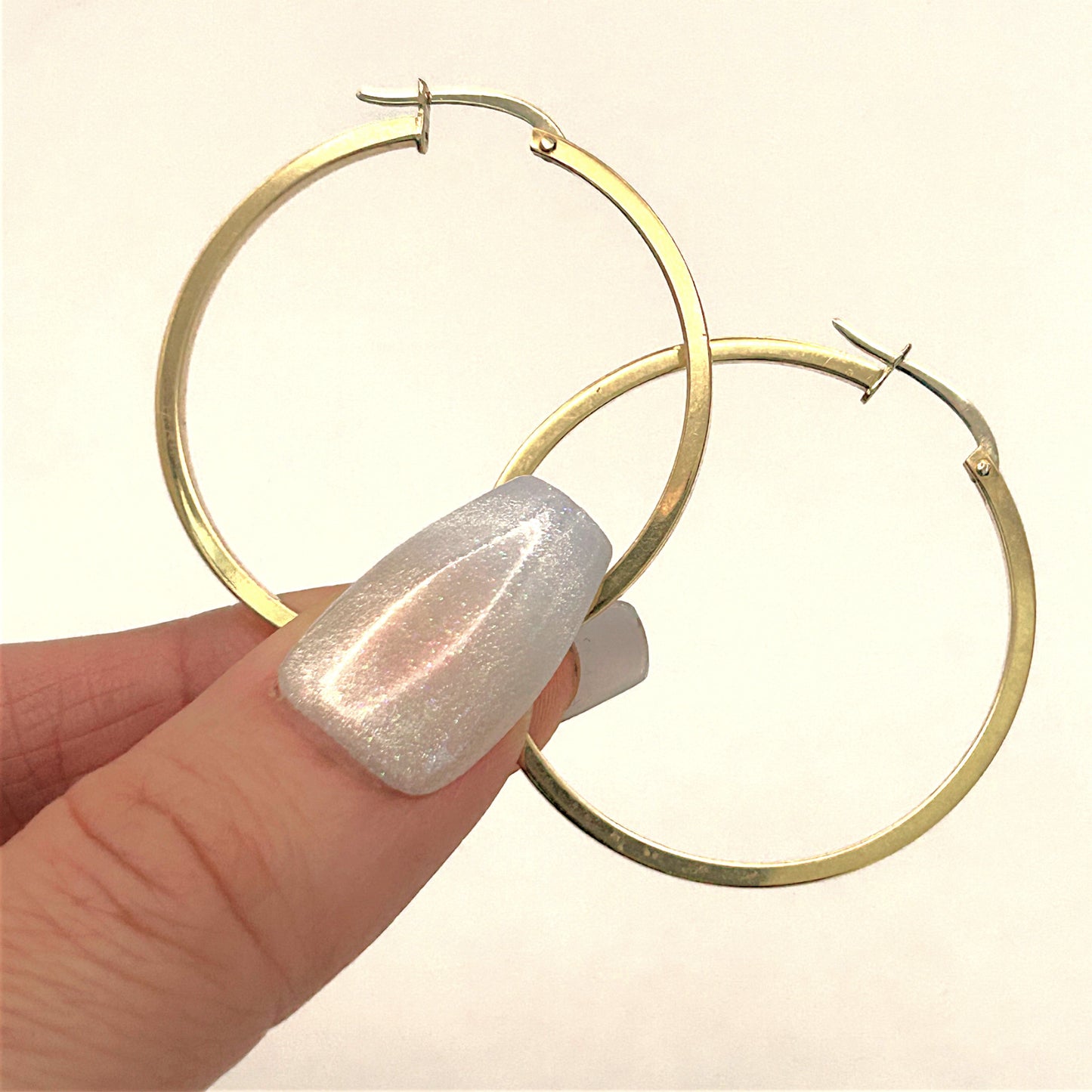 NZGD | 18ct Gold Solstice Refined Edge Hoop Earrings 36.5mm