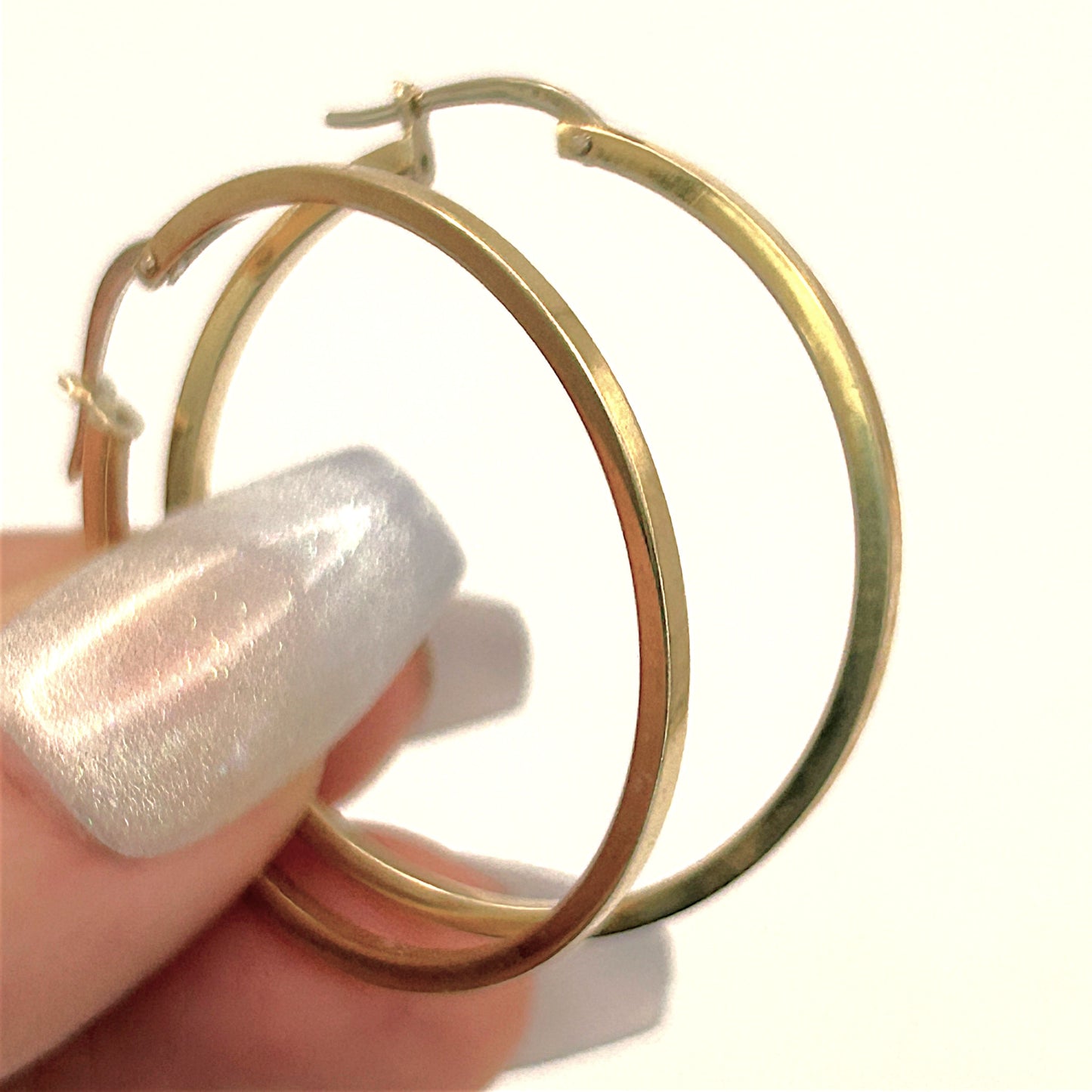 NZGD | 18ct Gold Solstice Refined Edge Hoop Earrings 36.5mm