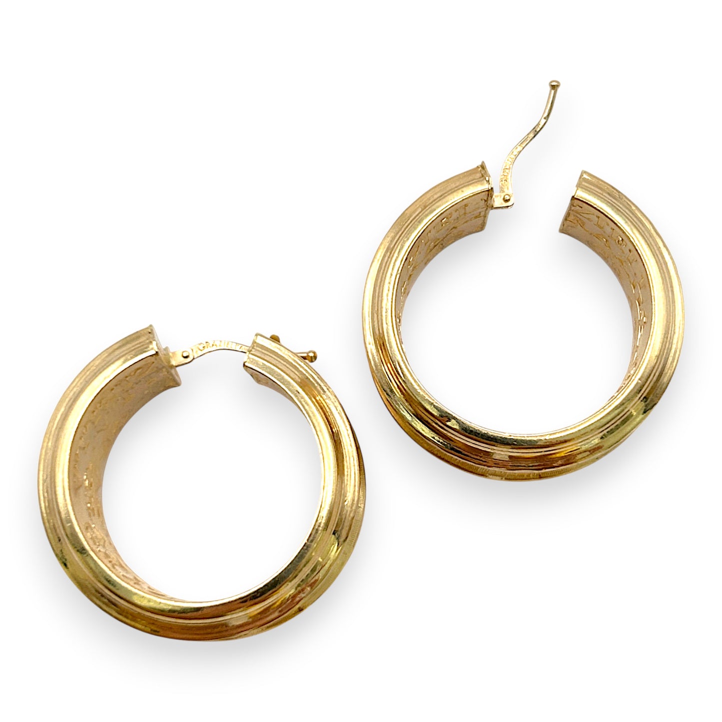 NZGD | 18ct Gold Earrings Graziella Italian Prestige Hoops 28.6mm