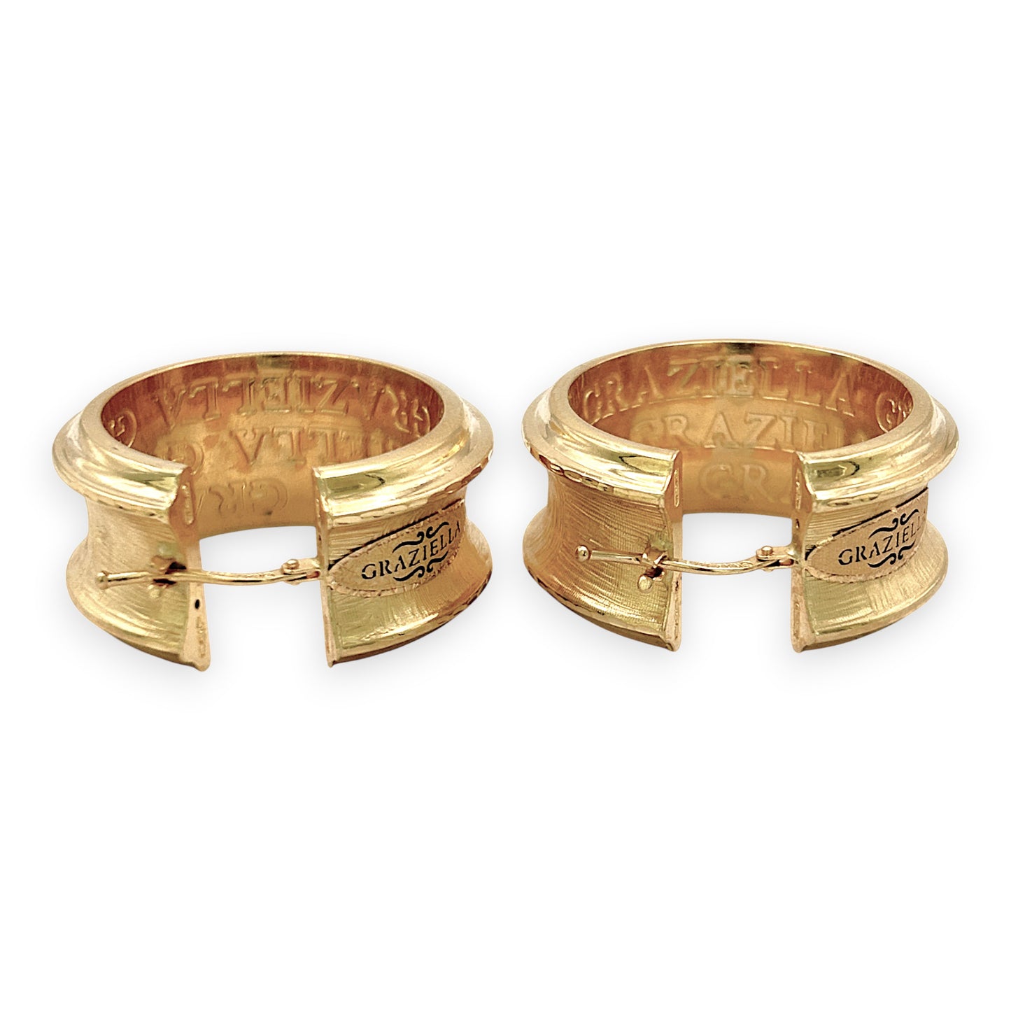 NZGD | 18ct Gold Earrings Graziella Italian Prestige Hoops 28.6mm