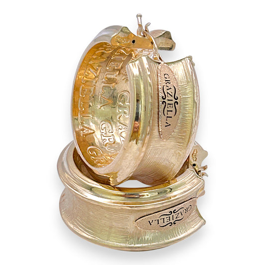 NZGD | 18ct Gold Earrings Graziella Italian Prestige Hoops 28.6mm