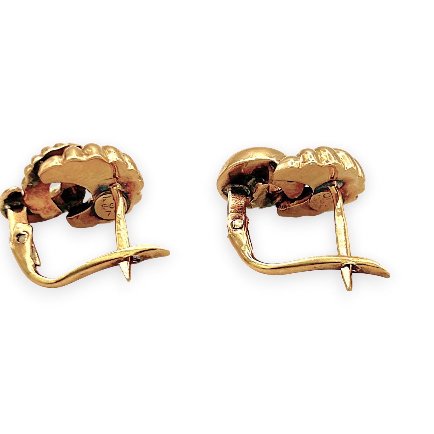 NZGD | 18ct Gold Vintage Rosette Shell Swirls Earrings