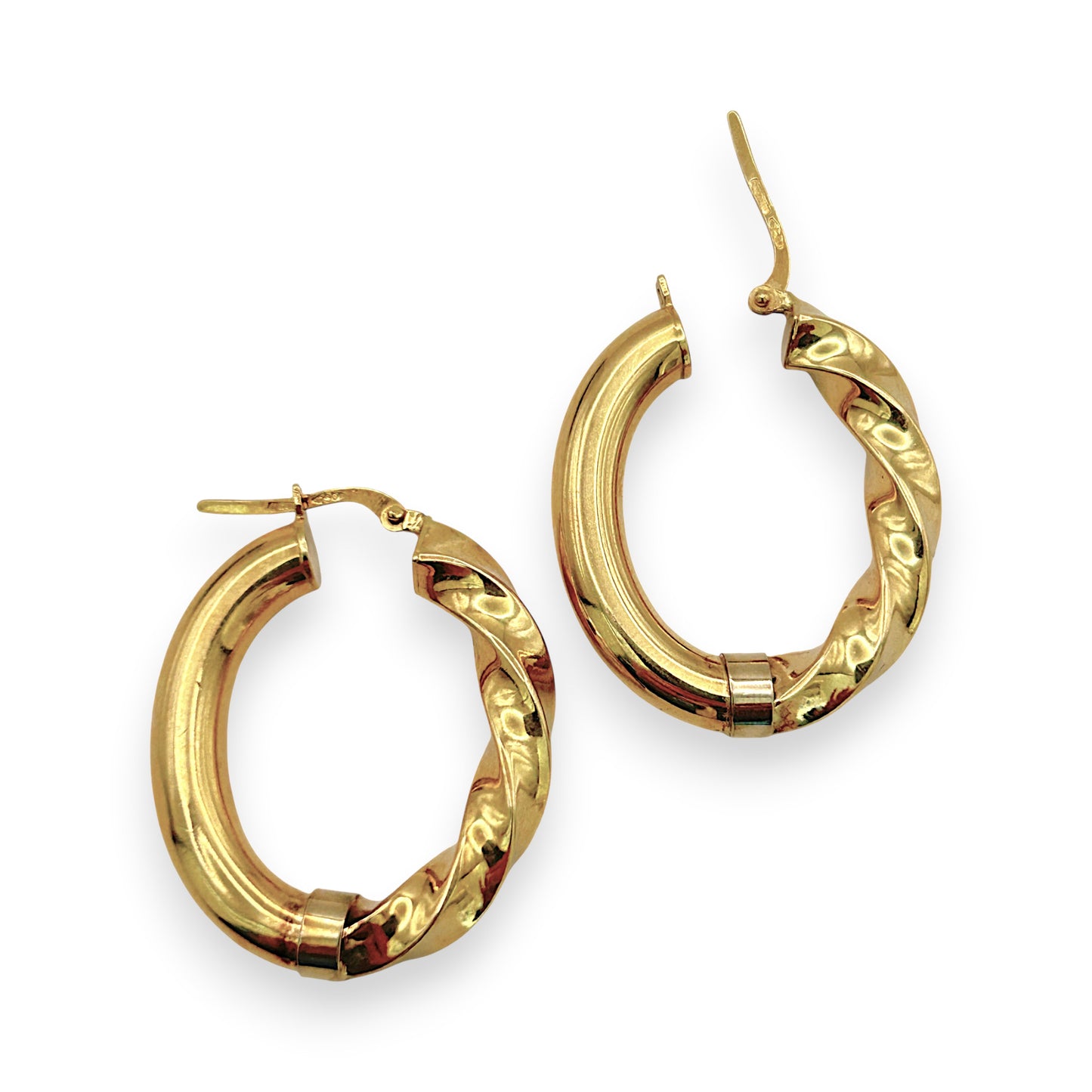 NZGD | 18ct Gold Élise Hollow Sculpt Hoop Earrings 32.6mm