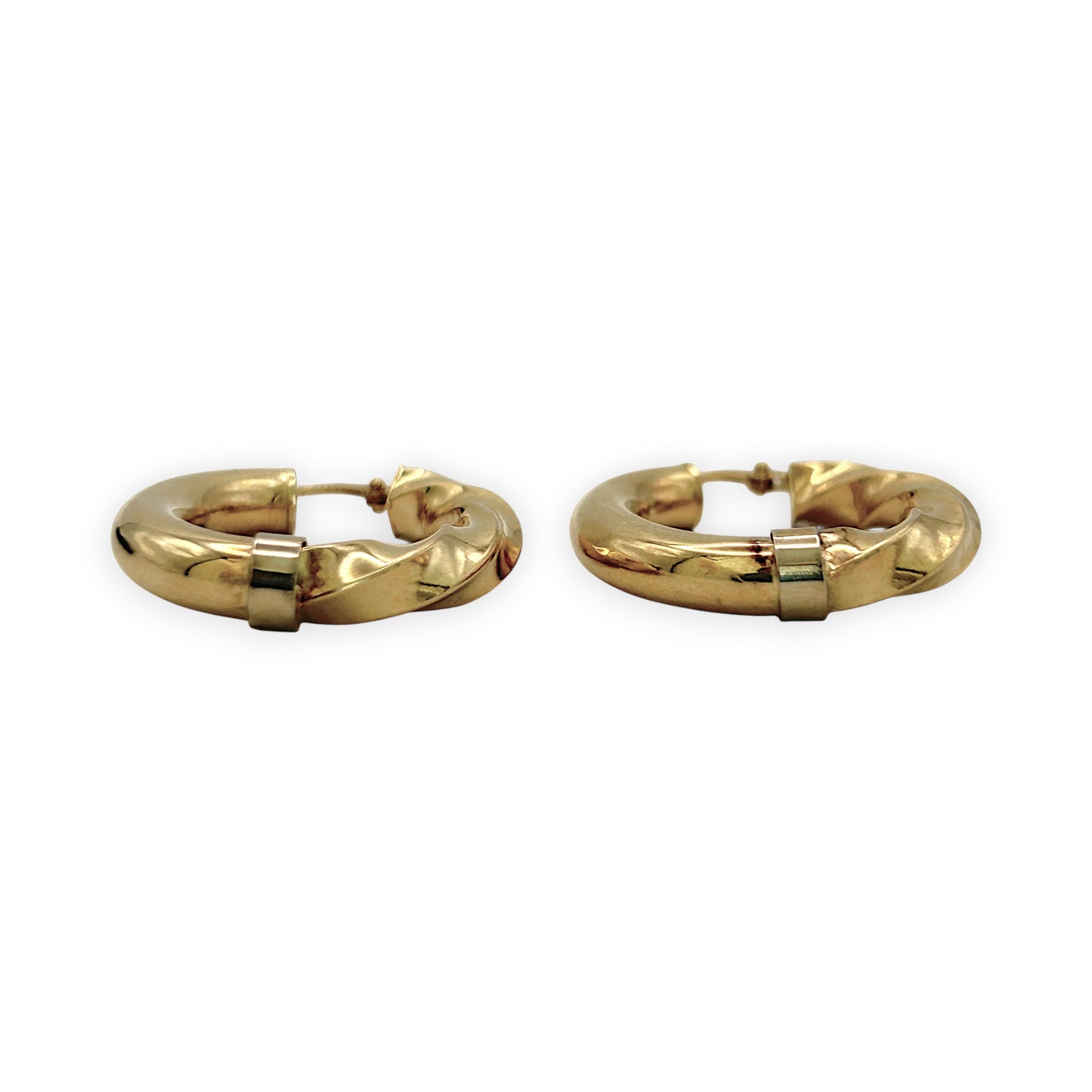 NZGD | 18ct Gold Élise Hollow Sculpt Hoop Earrings 32.6mm