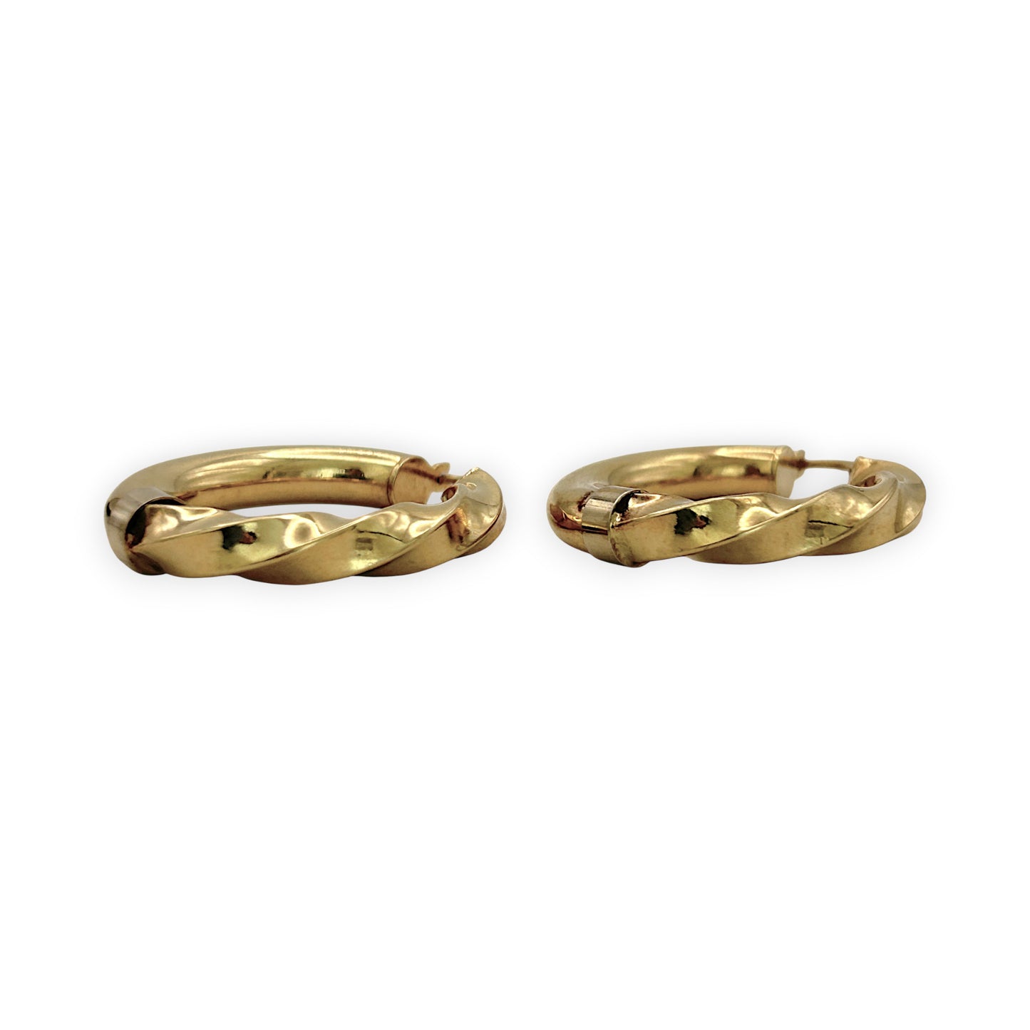 NZGD | 18ct Gold Élise Hollow Sculpt Hoop Earrings 32.6mm