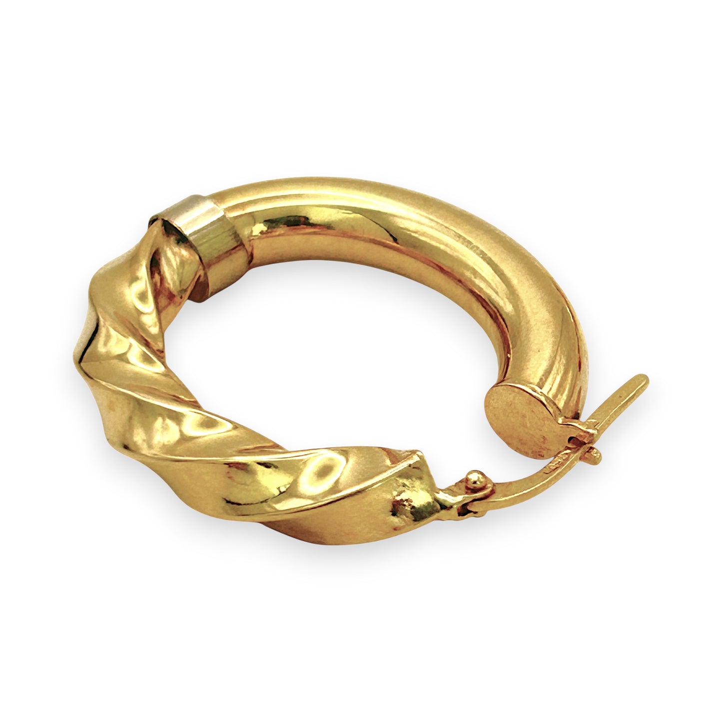 NZGD | 18ct Gold Élise Hollow Sculpt Hoop Earrings 32.6mm