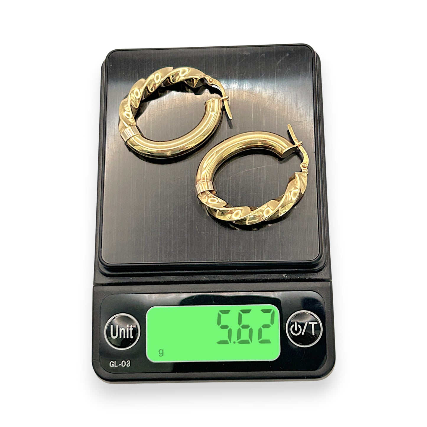 NZGD | 18ct Gold Élise Hollow Sculpt Hoop Earrings 32.6mm