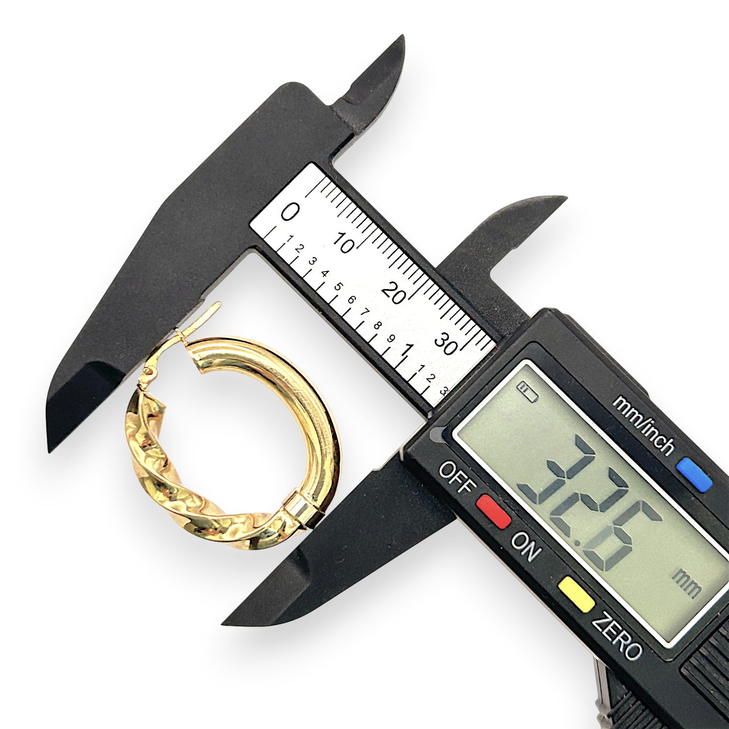 NZGD | 18ct Gold Élise Hollow Sculpt Hoop Earrings 32.6mm
