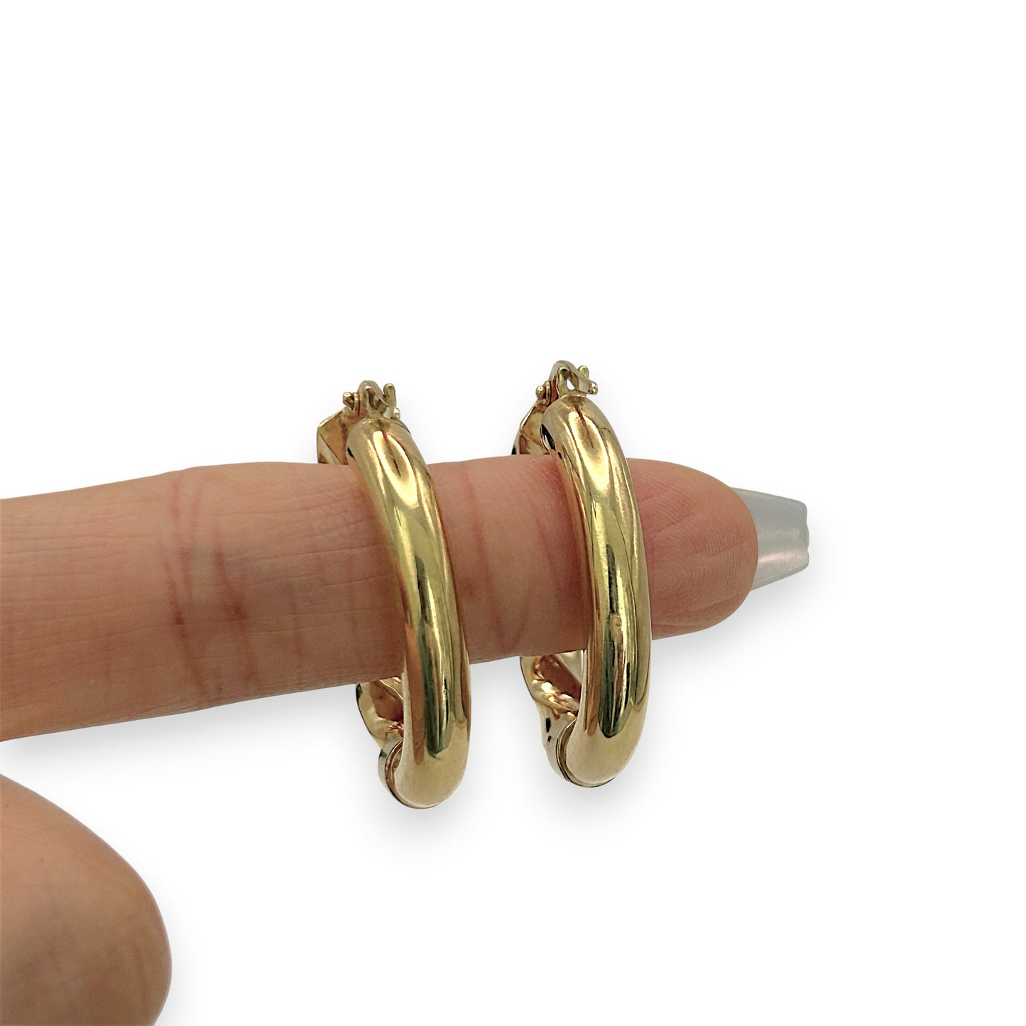 NZGD | 18ct Gold Élise Hollow Sculpt Hoop Earrings 32.6mm