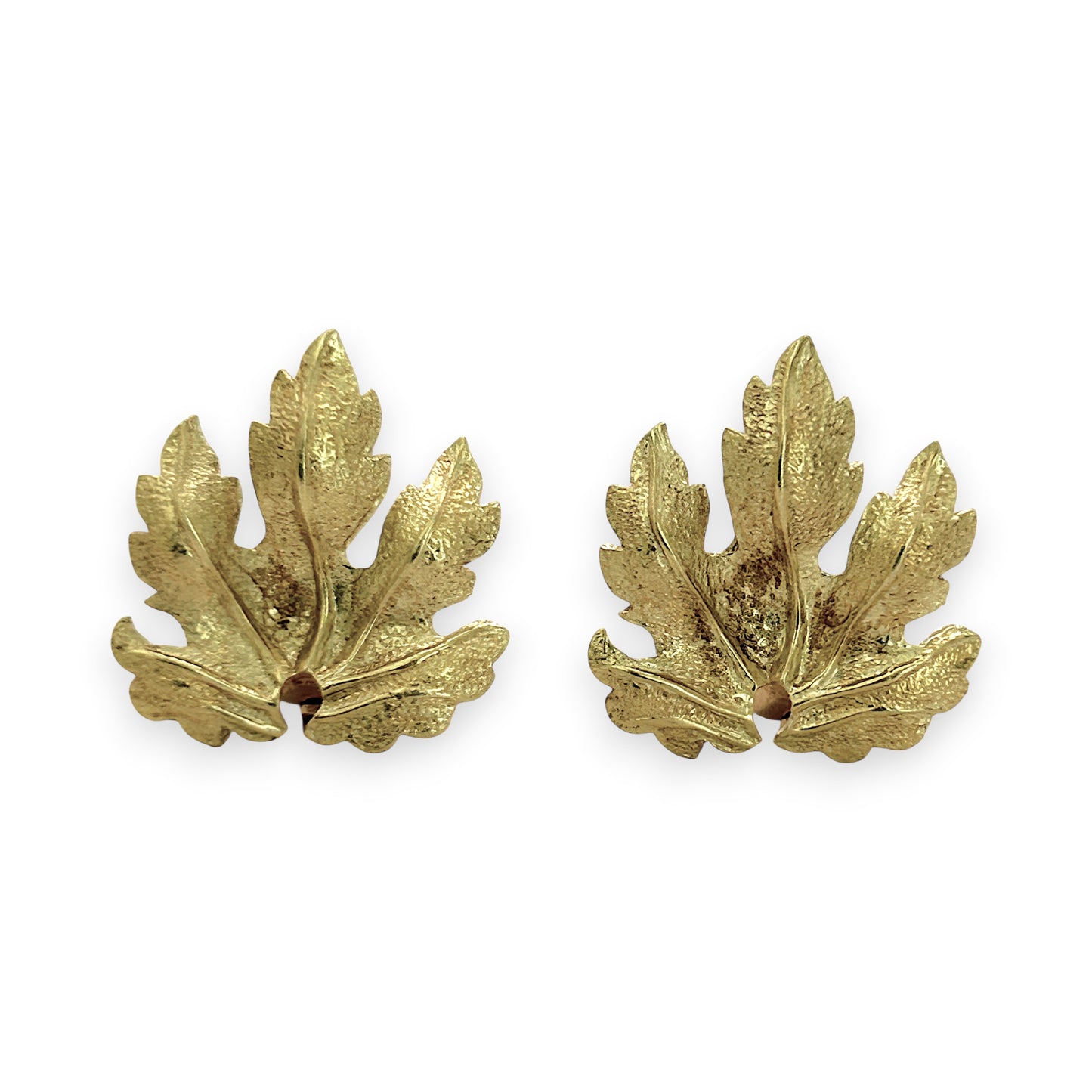 NZGD | 18ct Gold Lustre Leaf Vintage Clip-On Earrings