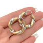 NZGD | 18ct Gold Earrings UNOAERRE Two‑Tone Bold Spiral Hoops 27.1mm