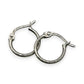 NZGD | 18ct White Gold Frostline Textured Hoop Earrings 13.4mm