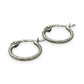 NZGD | 18ct White Gold Frostline Textured Hoop Earrings 13.4mm