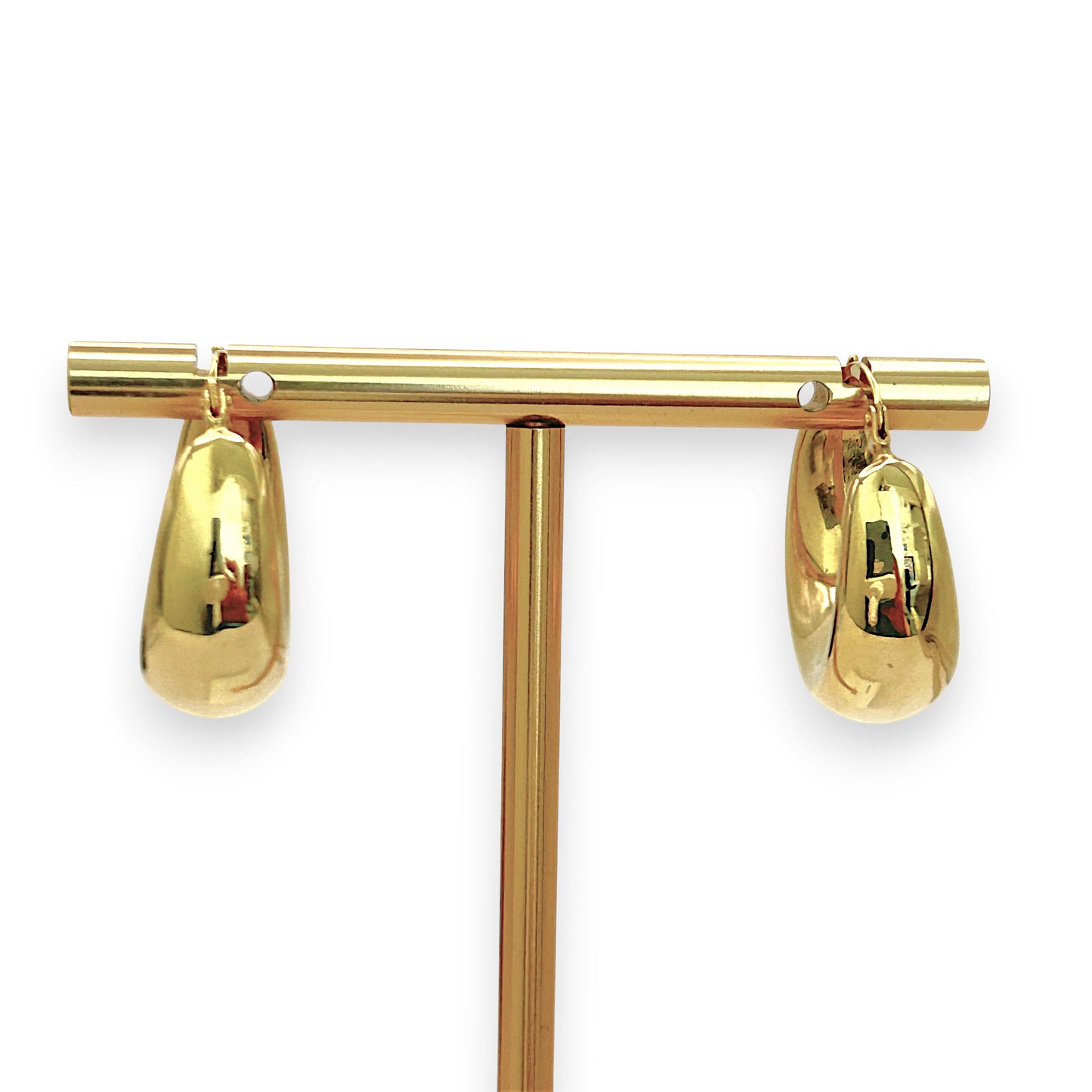 NZGD | 18ct Gold Auric Oval Luxe Hoop Earrings 24.6mm x 18.5mm