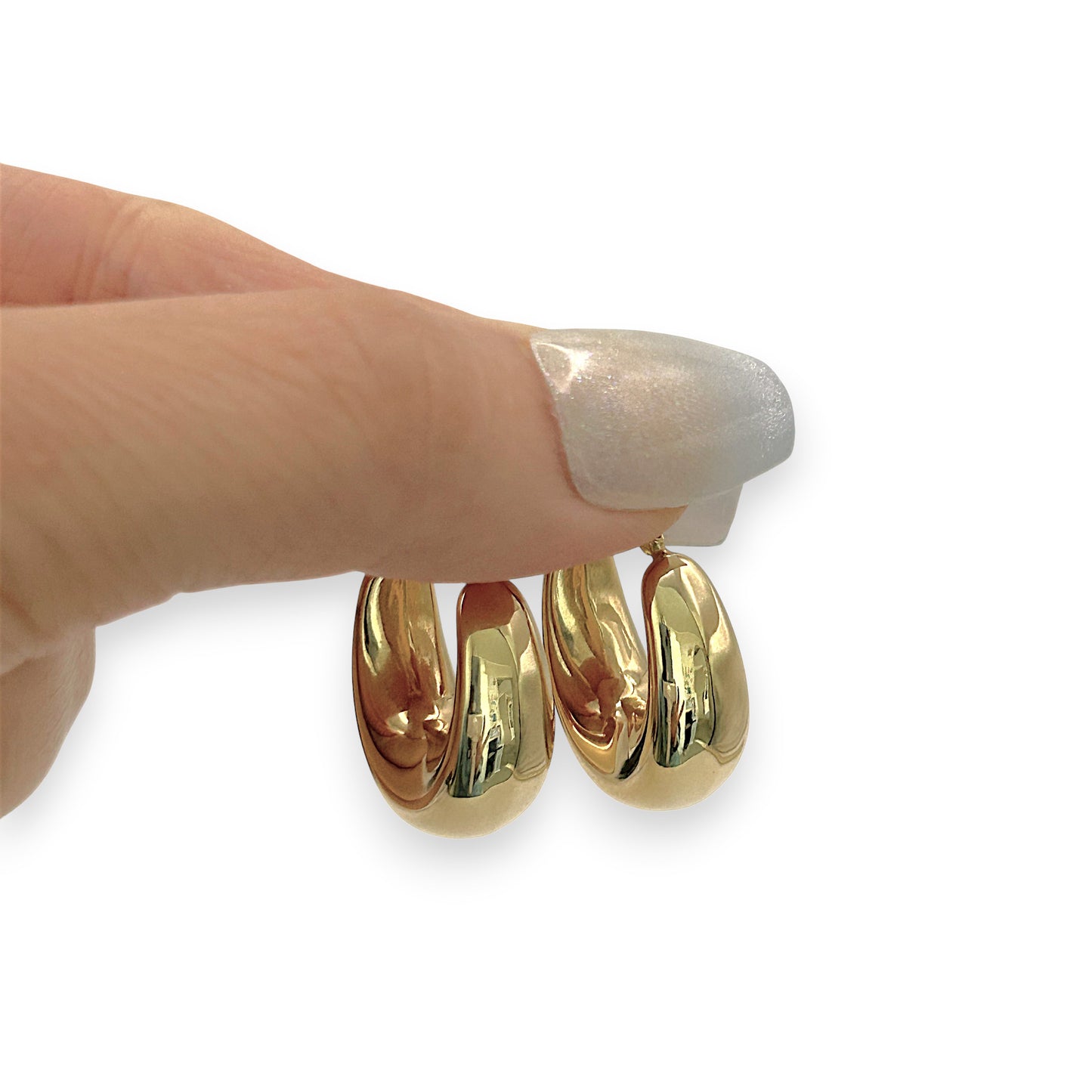 NZGD | 18ct Gold Auric Oval Luxe Hoop Earrings 24.6mm x 18.5mm